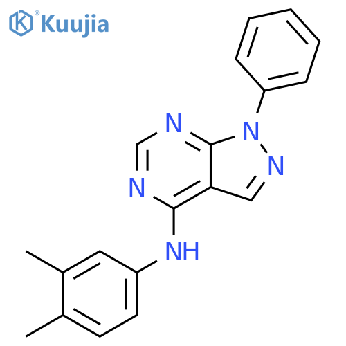 N-(3,4-dimethylphenyl)-1-phenyl-1H-pyrazolo3,4-dpyrimidin-4-amine structure