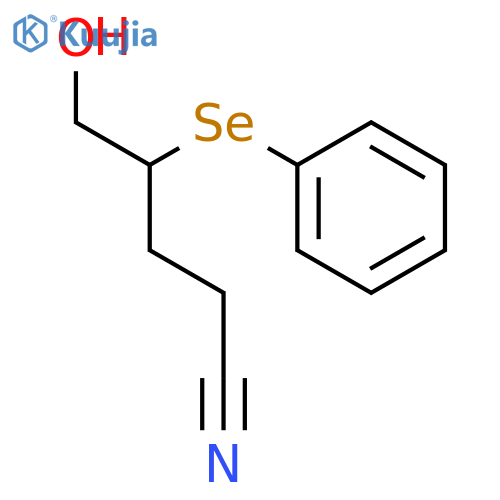 Pentanenitrile, 5-hydroxy-4-(phenylseleno)- structure