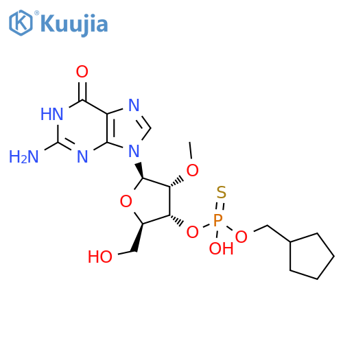 Guanosine, 2'-O-methyl-, 3'-[O-(cyclopentylmethyl) hydrogenphosphorothioate] structure