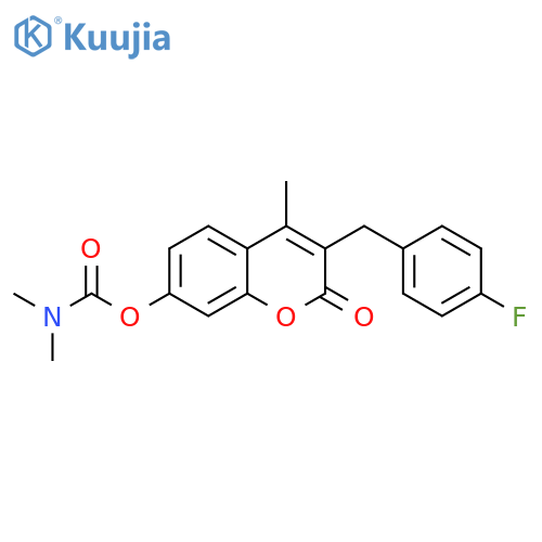 Carbamic acid, dimethyl-,3-[(4-fluorophenyl)methyl]-4-methyl-2-oxo-2H-1-benzopyran-7-yl ester structure