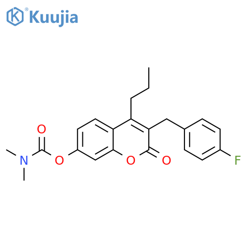 Carbamic acid, dimethyl-,3-[(4-fluorophenyl)methyl]-2-oxo-4-propyl-2H-1-benzopyran-7-yl ester structure