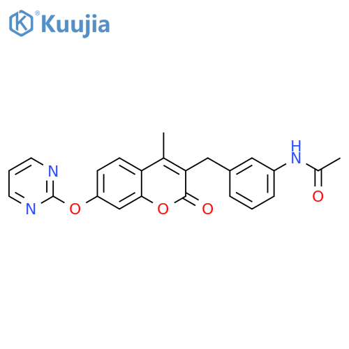 Acetamide,N-[3-[[4-methyl-2-oxo-7-(2-pyrimidinyloxy)-2H-1-benzopyran-3-yl]methyl]phenyl]- structure