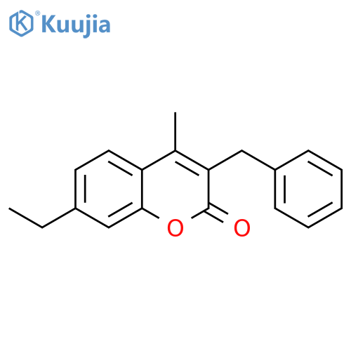2H-1-Benzopyran-2-one, 7-ethyl-4-methyl-3-(phenylmethyl)- structure