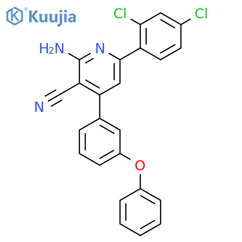 3-Pyridinecarbonitrile,2-amino-6-(2,4-dichlorophenyl)-4-(3-phenoxyphenyl)- structure