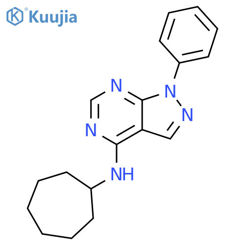 N-cycloheptyl-1-phenyl-1H-pyrazolo3,4-dpyrimidin-4-amine structure