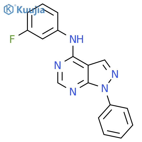 N-(3-fluorophenyl)-1-phenyl-1H-pyrazolo3,4-dpyrimidin-4-amine structure