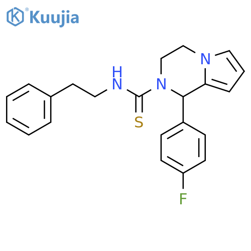 1-(4-fluorophenyl)-N-(2-phenylethyl)-1H,2H,3H,4H-pyrrolo1,2-apyrazine-2-carbothioamide structure