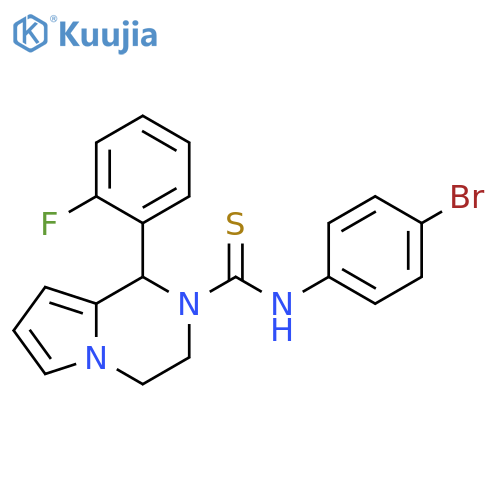 N-(4-bromophenyl)-1-(2-fluorophenyl)-1H,2H,3H,4H-pyrrolo1,2-apyrazine-2-carbothioamide structure