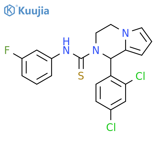 1-(2,4-dichlorophenyl)-N-(3-fluorophenyl)-1H,2H,3H,4H-pyrrolo1,2-apyrazine-2-carbothioamide structure