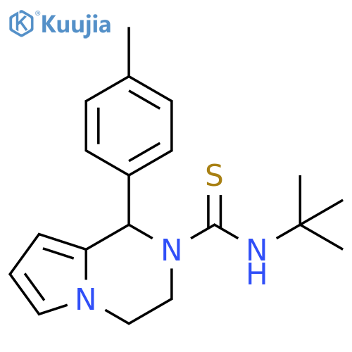 N-tert-butyl-1-(4-methylphenyl)-1H,2H,3H,4H-pyrrolo1,2-apyrazine-2-carbothioamide structure