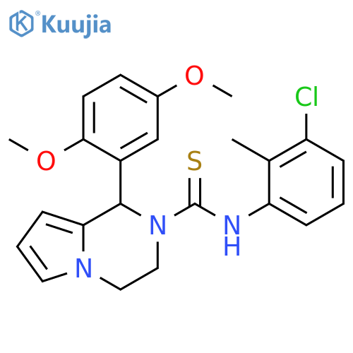 N-(3-chloro-2-methylphenyl)-1-(2,5-dimethoxyphenyl)-1H,2H,3H,4H-pyrrolo1,2-apyrazine-2-carbothioamide structure