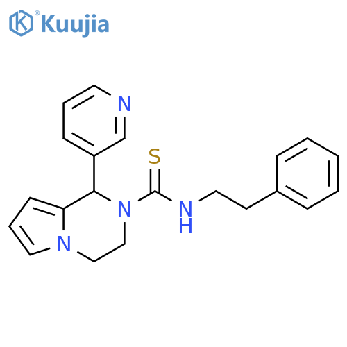 N-(2-phenylethyl)-1-(pyridin-3-yl)-1H,2H,3H,4H-pyrrolo[1,2-a]pyrazine-2-carbothioamide structure