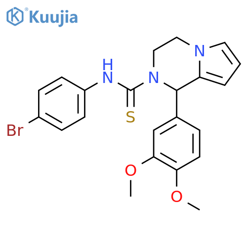 N-(4-bromophenyl)-1-(3,4-dimethoxyphenyl)-1H,2H,3H,4H-pyrrolo1,2-apyrazine-2-carbothioamide structure
