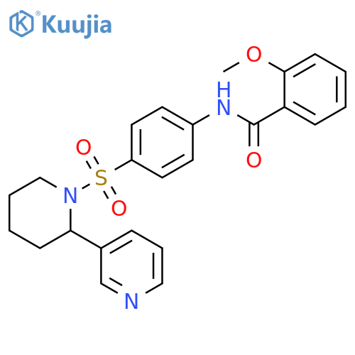 2-methoxy-N-(4-{2-(pyridin-3-yl)piperidin-1-ylsulfonyl}phenyl)benzamide structure