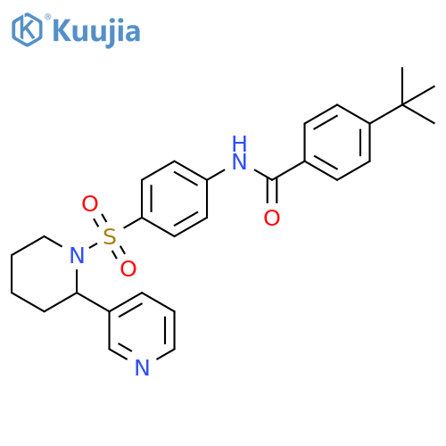 4-tert-butyl-N-(4-{2-(pyridin-3-yl)piperidin-1-ylsulfonyl}phenyl)benzamide structure
