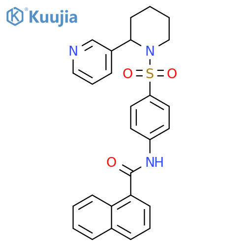 N-(4-{2-(pyridin-3-yl)piperidin-1-ylsulfonyl}phenyl)naphthalene-1-carboxamide structure