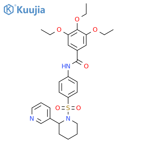 3,4,5-triethoxy-N-(4-{2-(pyridin-3-yl)piperidin-1-ylsulfonyl}phenyl)benzamide structure