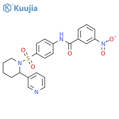 3-nitro-N-(4-{2-(pyridin-3-yl)piperidin-1-ylsulfonyl}phenyl)benzamide structure