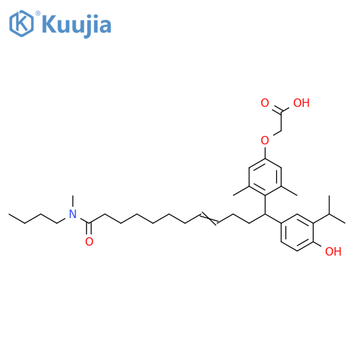 Acetic acid,[4-[12-(butylmethylamino)-1-[4-hydroxy-3-(1-methylethyl)phenyl]-12-oxo-4-dodecenyl]-3,5-dimethylphenoxy]- structure
