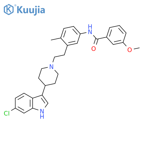 Benzamide,N-[3-[2-[4-(6-chloro-1H-indol-3-yl)-1-piperidinyl]ethyl]-4-methylphenyl]-3-methoxy- structure