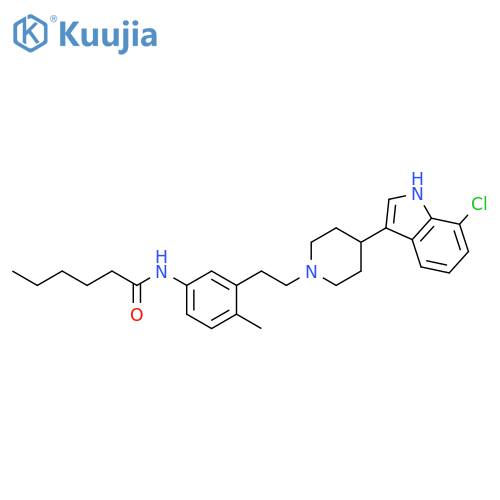 Hexanamide,N-[3-[2-[4-(7-chloro-1H-indol-3-yl)-1-piperidinyl]ethyl]-4-methylphenyl]- structure
