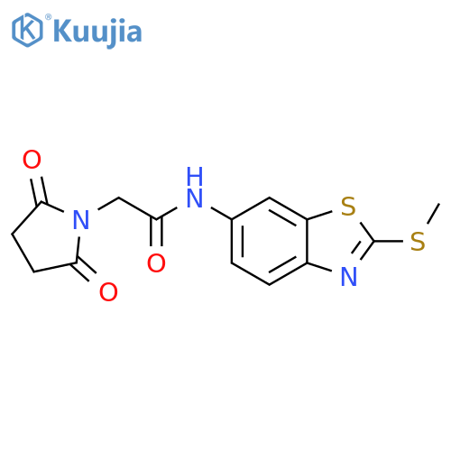 2-(2,5-dioxopyrrolidin-1-yl)-N-2-(methylsulfanyl)-1,3-benzothiazol-6-ylacetamide structure