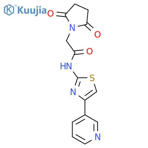 2-(2,5-dioxopyrrolidin-1-yl)-N-4-(pyridin-3-yl)-1,3-thiazol-2-ylacetamide structure