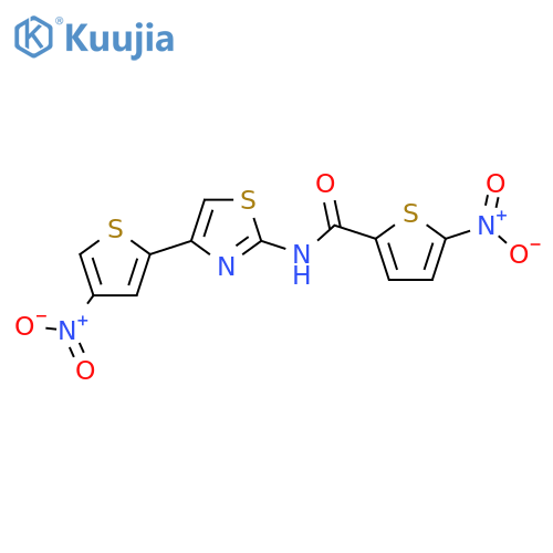 5-nitro-N-4-(4-nitrothiophen-2-yl)-1,3-thiazol-2-ylthiophene-2-carboxamide structure