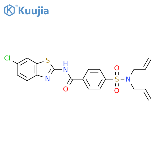 4-[bis(prop-2-en-1-yl)sulfamoyl]-N-(6-chloro-1,3-benzothiazol-2-yl)benzamide structure