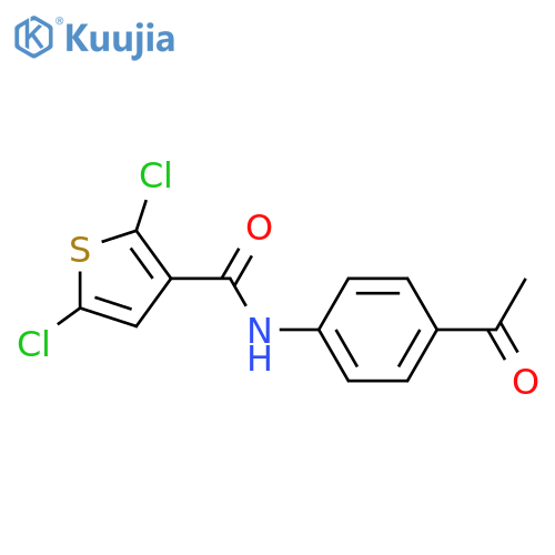 N-(4-acetylphenyl)-2,5-dichlorothiophene-3-carboxamide structure