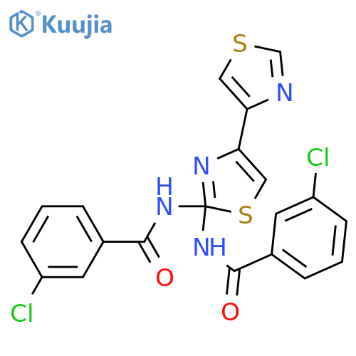 3-chloro-N-{4-2-(3-chlorobenzamido)-1,3-thiazol-4-yl-1,3-thiazol-2-yl}benzamide structure