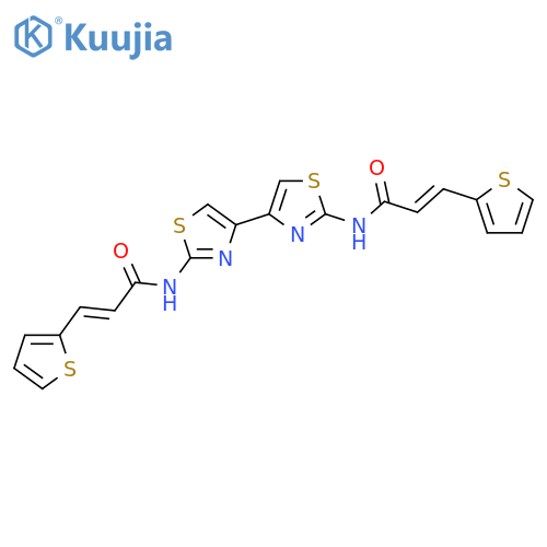 (2E)-3-(thiophen-2-yl)-N-(4-{2-[(2E)-3-(thiophen-2-yl)prop-2-enamido]-1,3-thiazol-4-yl}-1,3-thiazol-2-yl)prop-2-enamide structure