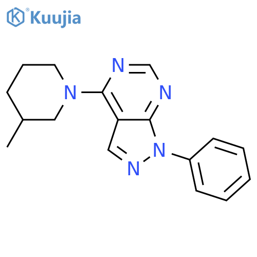 3-methyl-1-{1-phenyl-1H-pyrazolo3,4-dpyrimidin-4-yl}piperidine structure