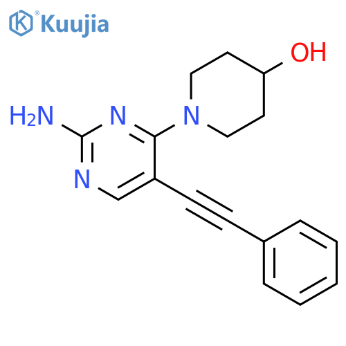 4-Piperidinol, 1-[2-amino-5-(phenylethynyl)-4-pyrimidinyl]- structure