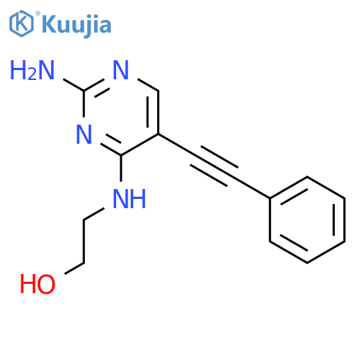 Ethanol, 2-[[2-amino-5-(phenylethynyl)-4-pyrimidinyl]amino]- structure