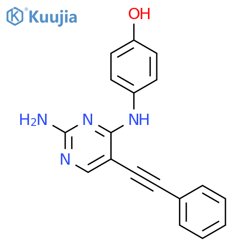 Phenol, 4-[[2-amino-5-(phenylethynyl)-4-pyrimidinyl]amino]- structure
