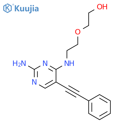 Ethanol, 2-[2-[[2-amino-5-(phenylethynyl)-4-pyrimidinyl]amino]ethoxy]- structure
