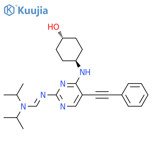 Methanimidamide,N'-[4-[(trans-4-hydroxycyclohexyl)amino]-5-(phenylethynyl)-2-pyrimidinyl]-N,N-bis(1-methylethyl)- structure