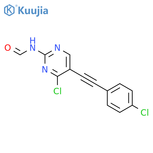 Formamide, N-[4-chloro-5-[(4-chlorophenyl)ethynyl]-2-pyrimidinyl]- structure