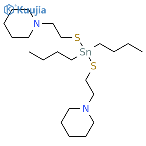 Piperidine, 1,1'-[(dibutylstannylene)bis(thio-2,1-ethanediyl)]bis- structure