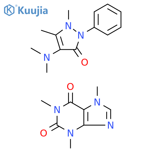 1H-Purine-2,6-dione, 3,7-dihydro-1,3,7-trimethyl-, mixt. with 4-(dimethylamino)-1,2-dihydro-1,5-dimethyl-2-phenyl-3H-pyrazol-3-one (9CI) structure