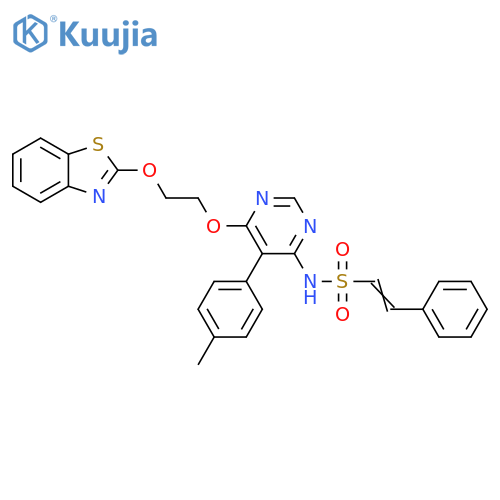 Ethenesulfonamide,N-[6-[2-(2-benzothiazolyloxy)ethoxy]-5-(4-methylphenyl)-4-pyrimidinyl]-2-phenyl- structure