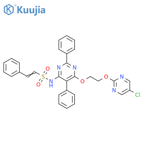 Ethenesulfonamide,N-[6-[2-[(5-chloro-2-pyrimidinyl)oxy]ethoxy]-2,5-diphenyl-4-pyrimidinyl]-2-phenyl- structure