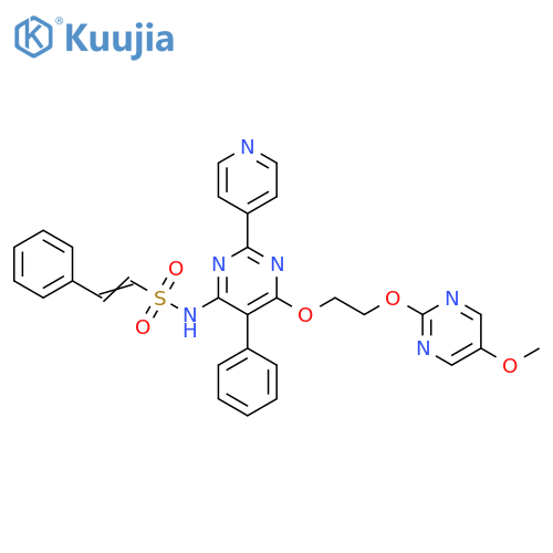 Ethenesulfonamide,N-[6-[2-[(5-methoxy-2-pyrimidinyl)oxy]ethoxy]-5-phenyl-2-(4-pyridinyl)-4-pyrimidinyl]-2-phenyl- structure