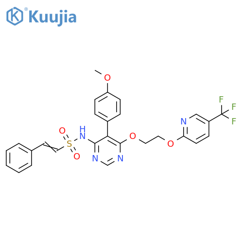 Ethenesulfonamide,N-[5-(4-methoxyphenyl)-6-[2-[[5-(trifluoromethyl)-2-pyridinyl]oxy]ethoxy]-4-pyrimidinyl]-2-phenyl- structure