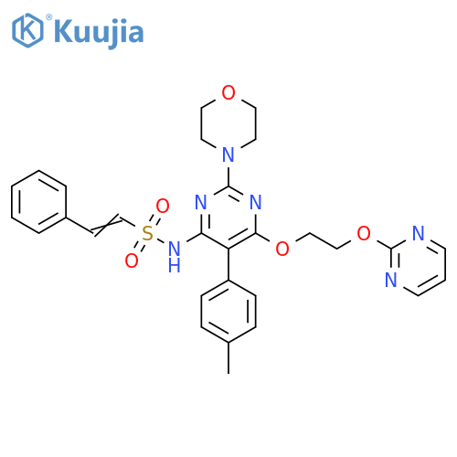 Ethenesulfonamide,N-[5-(4-methylphenyl)-2-(4-morpholinyl)-6-[2-(2-pyrimidinyloxy)ethoxy]-4-pyrimidinyl]-2-phenyl- structure