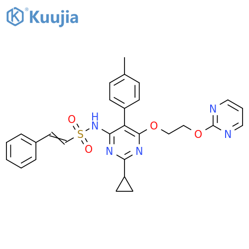 Ethenesulfonamide,N-[2-cyclopropyl-5-(4-methylphenyl)-6-[2-(2-pyrimidinyloxy)ethoxy]-4-pyrimidinyl]-2-phenyl- structure