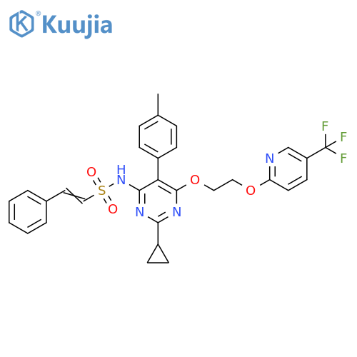 Ethenesulfonamide,N-[2-cyclopropyl-5-(4-methylphenyl)-6-[2-[[5-(trifluoromethyl)-2-pyridinyl]oxy]ethoxy]-4-pyrimidinyl]-2-phenyl- structure