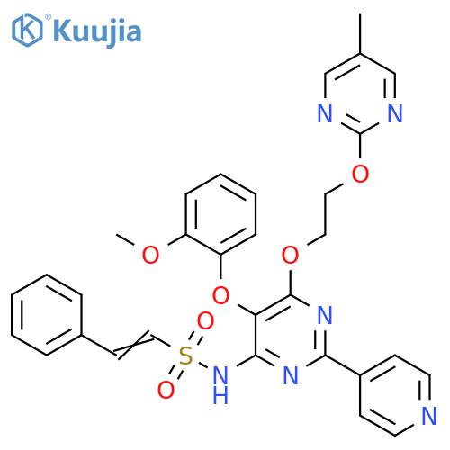 Ethenesulfonamide,N-[5-(2-methoxyphenoxy)-6-[2-[(5-methyl-2-pyrimidinyl)oxy]ethoxy]-2-(4-pyridinyl)-4-pyrimidinyl]-2-phenyl- structure