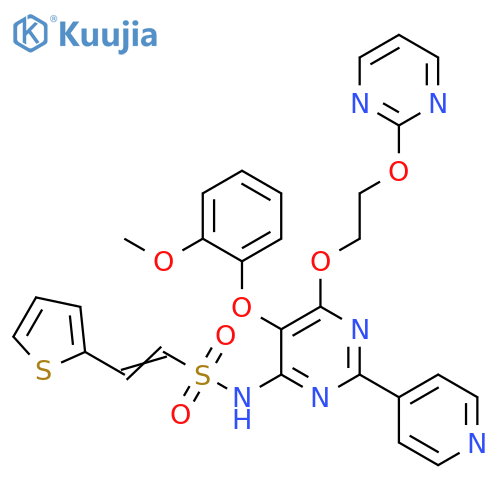 Ethenesulfonamide,N-[5-(2-methoxyphenoxy)-2-(4-pyridinyl)-6-[2-(2-pyrimidinyloxy)ethoxy]-4-pyrimidinyl]-2-(2-thienyl)- structure